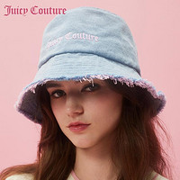 Juicy Couture 橘滋 粉桃夹心撞色logo刺绣毛边女式渔夫帽