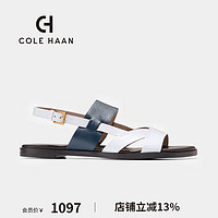 colehaan/歌涵 女士凉鞋 2024春夏时尚舒适轻巧透气通勤休闲鞋W30286 白色/蓝色 35