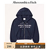 Abercrombie & Fitch 女装 美式休闲百搭外套刺绣Logo运动拉链帽衫卫衣 328860-1 海军蓝 XXS (160/80A)