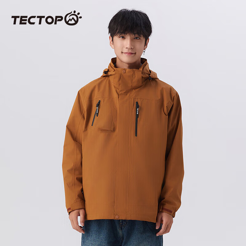 探拓（TECTOP）冲锋衣三合一加厚防寒保暖户外滑雪登山服 05CF 寂寥橙XL