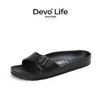 Devo 的沃 Life的沃  EVA  防滑舒适简约拖鞋2606 黑色EVA 38