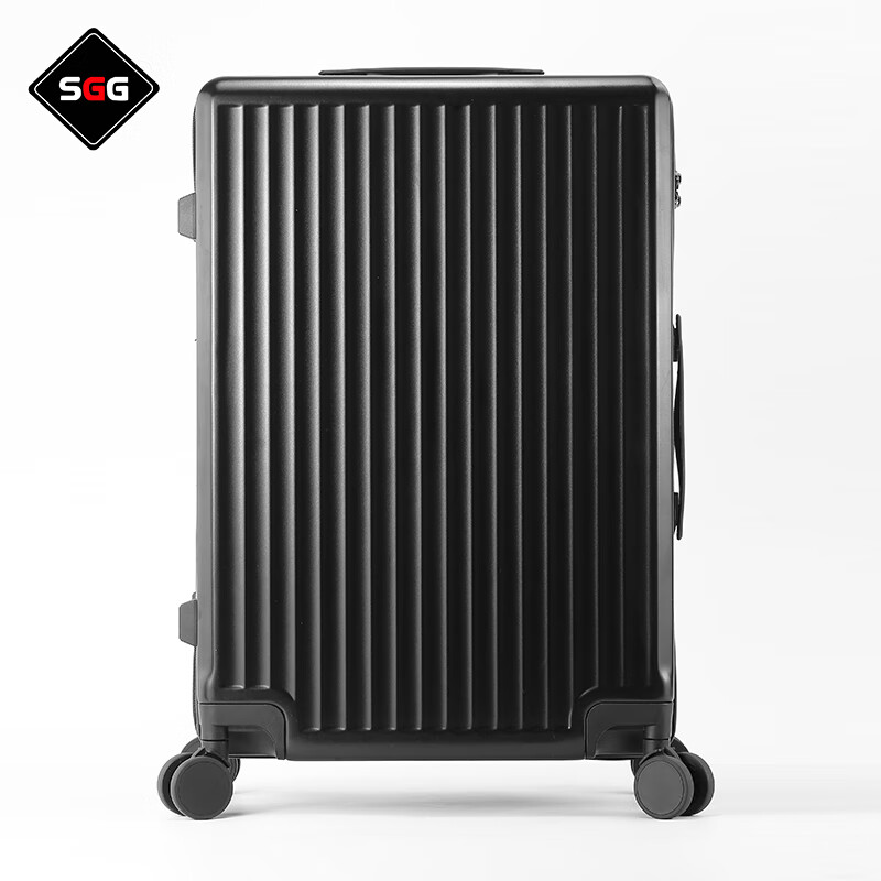 SGGSGG白色行李箱女拉杆箱万向轮女20英寸24密码皮箱子28吋登机 黑色 20寸登机箱