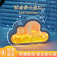 oneFire 万火 郁金香小夜灯手工diy云朵花海自制材料包立体装饰氛围情调