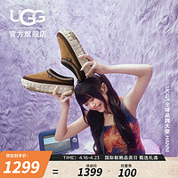 UGG 夏季男女同款舒适休闲厚底轮胎底一脚蹬懒人鞋 1155650 CTC  栗色/陶土褐白色 39.5