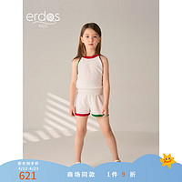 ERDOS KIDS鄂尔多斯童装24春夏棉混纺休闲百搭女童短裤裤子 霓虹 130cm