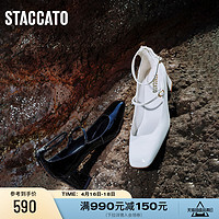 STACCATO 思加图 新款华尔兹玛丽珍优雅方头单鞋粗高跟鞋女EL102CQ3