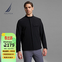 诺帝卡（NAUTICA）【黑帆系列】男装可收纳尼龙哑光厚外套棉服男JB3303 暗夜黑0TB S