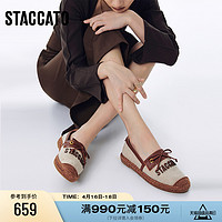 STACCATO 思加图 新款大麦鞋法式复古休闲蝴蝶结渔夫鞋女鞋9UA87AA2