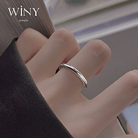 唯一（Winy）9999足银戒指素圈简约单戒时尚饰品 素圈戒指  15#