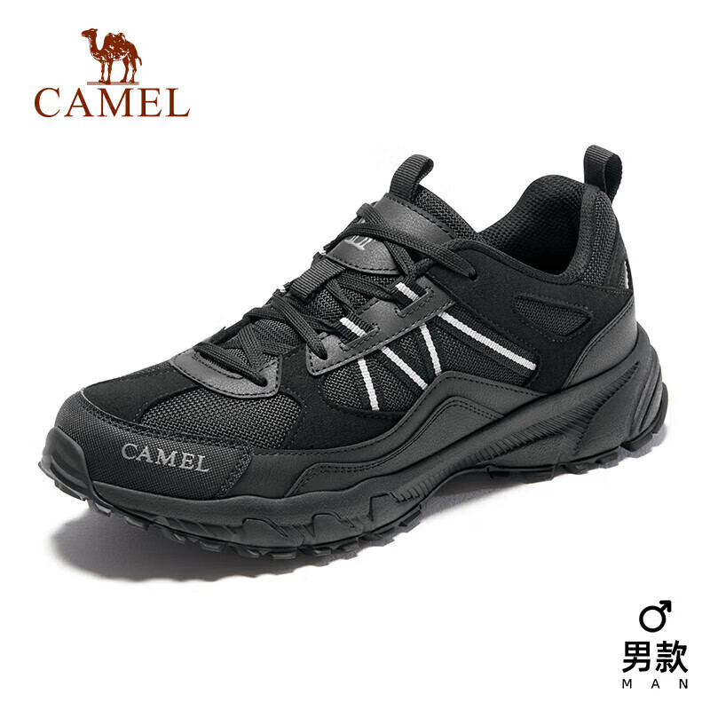 骆驼（CAMEL）徒步鞋男士运动休闲鞋减震户外登山鞋防水旅游鞋 FB1223a5182 黑/银灰男 42