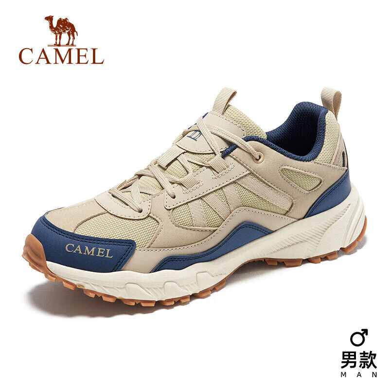 骆驼（CAMEL）徒步鞋男士运动休闲鞋减震户外登山鞋防水旅游鞋 FB1223a5182 卡其/蓝男 39