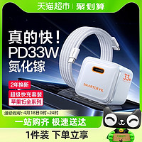 88VIP：SMARTDEVIL 閃魔 蘋果充電器20W氮化鎵PD33W快充套裝適用iPhone15/14/13手機12