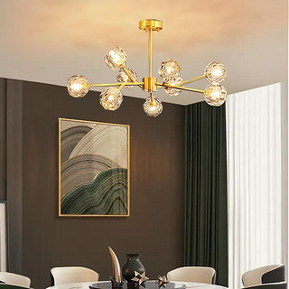 AUX 奥克斯 轻奢吊灯全铜客厅灯餐厅卧室现代北欧灯具组合全屋套餐
