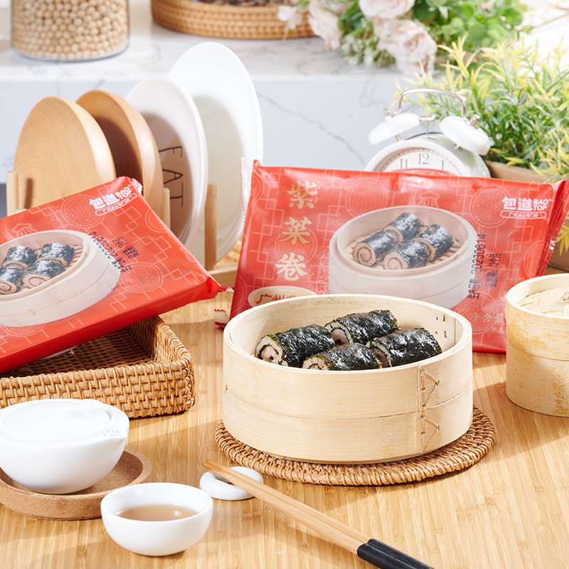 包道 广式早茶点心 紫菜卷海苔猪肉卷 速食早餐  420g*2袋