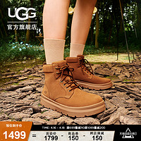 UGG 秋季男士休闲舒适平底纯色系带时尚马丁靴短靴 1153750