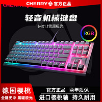 CHERRY 樱桃 MX1.1黑曜极光雪原极光RGB电竞游戏键盘87键有线红轴