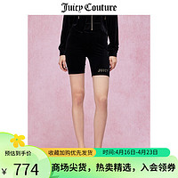 JUICY COUTURE橘滋短裤女2024春季美式百搭修身天鹅绒骑行裤 黑色 L