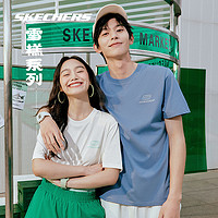 SKECHERS 斯凯奇 凉感短袖T恤女情侣款2024年夏季新款速干白色百搭男生上衣