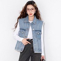 JEANSWEST 真维斯 牛仔马甲女春季小个子女背心女马甲百搭不挑人马甲女春季外穿