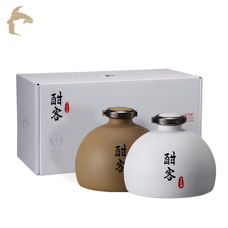 酣客 半月坛 酱香型白酒 贵州坛装白酒礼盒 53度 500mL 2坛 2024版 礼盒装