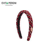 依慧达（Evita Peroni ）毛呢发箍复古小香风黑色发卡优雅防滑头箍压发小头百搭 复古红