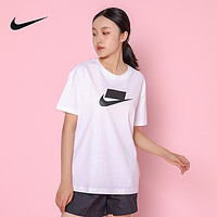 NIKE耐克短袖衫女装时尚生活运动休闲透气圆领T恤DB9828-100