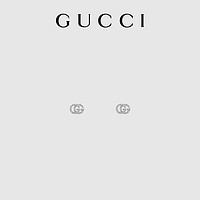 GUCCI古驰GG Running系列18K金钻石耳环