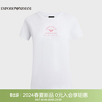 阿玛尼EMPORIO ARMANI24春季EAU女装徽标印花家居T恤