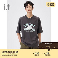 :CHOCOOLATE it 男装宽松短袖T恤2024夏季活力青春半袖001270 GYD/灰色 M