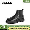 BeLLE 百丽 休闲靴男2023冬季新款商场同款牛皮切尔西靴8CN02DD3 黑色单里 #39