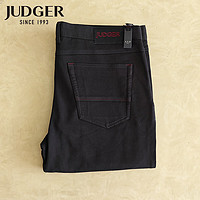 庄吉（Judger）男士厚款直筒休闲裤纯色长裤子 藏青色 29/165