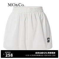 MO&Co.夏季运动风松紧高腰泡芙裤短裤MBB2SOT013小众设计感 本白色 M