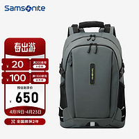 Samsonite 新秀麗 雙肩包電腦包男士戶外防水旅行包筆記本電腦包15.6英寸BP4 軍綠色