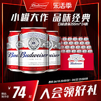 Budweiser 百威 啤酒迷你255ml*24罐装啤酒整箱包邮