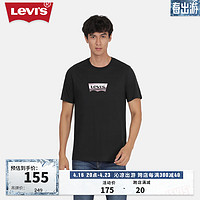 Levi's李维斯24春季男士LOGO印花短袖T恤休闲百搭帅气时尚 黑色 22491-1455 M