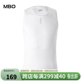 MBO/迈森兰 迈森兰（MBO）男士打底衫内衣排汗干爽公路自行车骑行背心无袖骑行服短袖 白色无袖打底衫 L