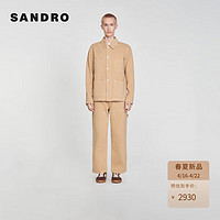 SANDRO2024春夏男装法式休闲合体牛仔夹克外套上衣SHPBL00756 米黄色 L