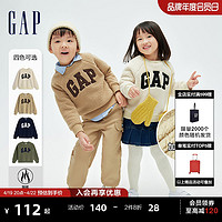 Gap 蓋璞 男女幼童冬季2023LOGO仿羊羔絨衛衣兒童加厚保暖785372