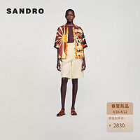 SANDRO【联名系列】2024春夏女装法式休闲宽松衬衫SFPCM01125 A410/多色 0