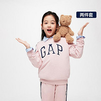 Gap 蓋璞 男女童春季2024新款LOGO撞色運動衛衣衛褲兩件套套裝890209