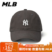 MLB 官方棒球帽 男女休闲弯檐鸭舌帽 遮阳运动帽32CPIG111 炭灰NY/32CP7701150CGS