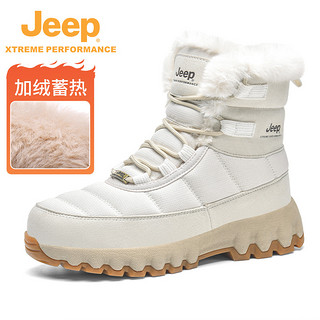 Jeep 吉普 东北户外防寒雪地靴男加绒加厚保暖鞋冬季防水滑雪鞋女