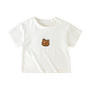 嘟嘟家 寶寶短袖T恤夏季兒童卡通印花上衣夏裝正肩衣服小童童裝0-6歲 白色 90cm