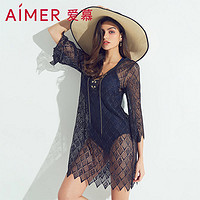 百亿补贴：Aimer 爱慕 前中系绳蕾丝泳衣罩衫家居睡裙AM604301