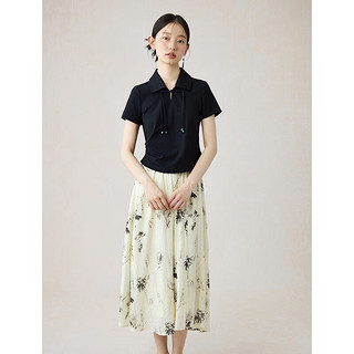 ZIQIAO 自巧 小个子新中式国风碎花套装2024夏季新款显瘦衬衫半身裙套装裙