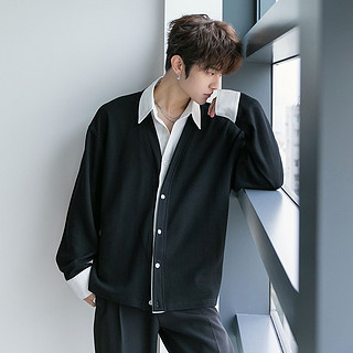 百亿补贴：CHICERRO西西里男装春季韩版潮流设计感假两件高级感休闲百搭衬衫