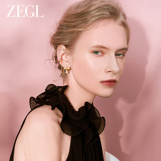 ZENGLIU ZEGL设计师十字架系列金色复古流苏耳夹女无耳洞耳骨夹耳环耳饰品