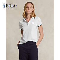 Polo Ralph Lauren 拉夫劳伦 女装 24春型平纹针织Polo衫RL25643 999-陶瓷白/雅致深蓝色 XS