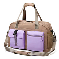 圣腾短途旅行包女手提行李袋旅游包鞋位包中等容量行李包旅行袋 紫色