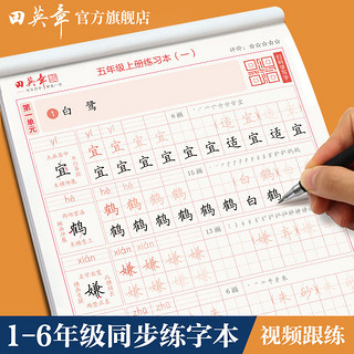 田英章 一二三四五六年级小学生同步练字帖上下册硬笔描红语文同步练字本